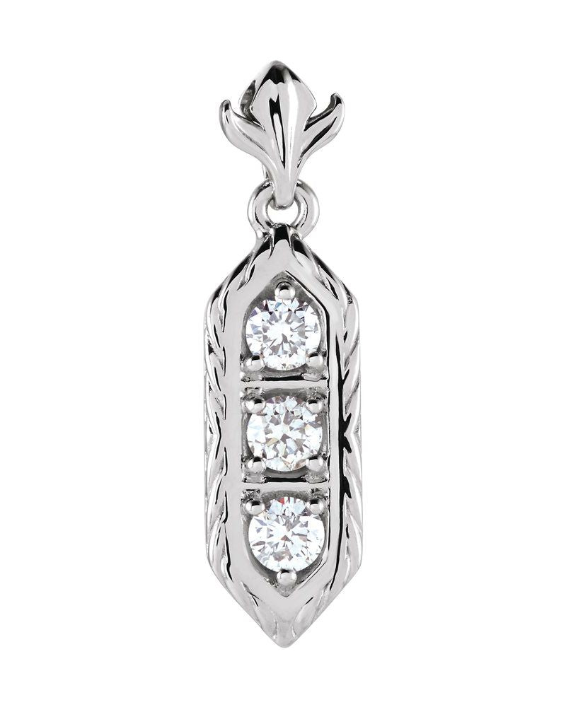 Pingente Três Pedras em Ouro 14k com Diamantes Naturais – Modelo 8
