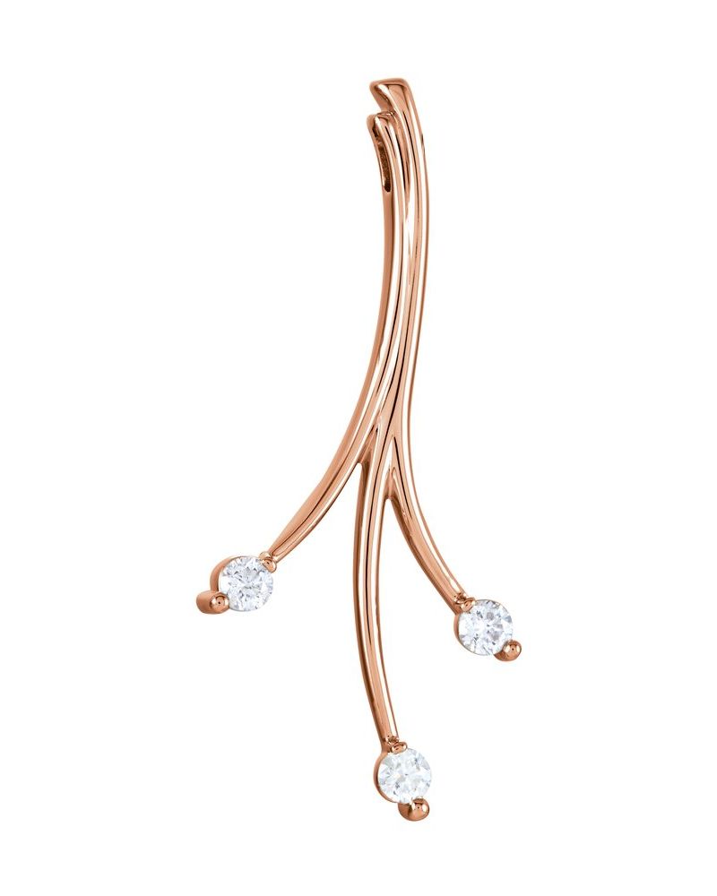 Pingente Três Pedras Orgânico em Ouro 14k com Diamantes Naturais – Modelo 6