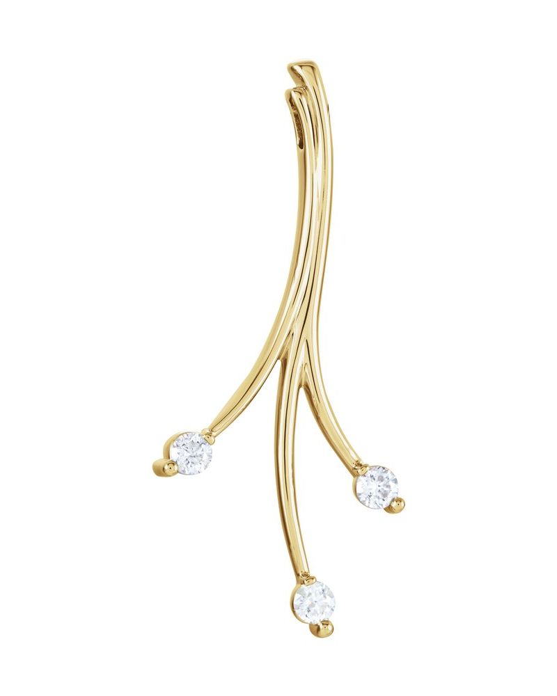 Pingente Três Pedras Orgânico em Ouro 14k com Diamantes Naturais – Modelo 6
