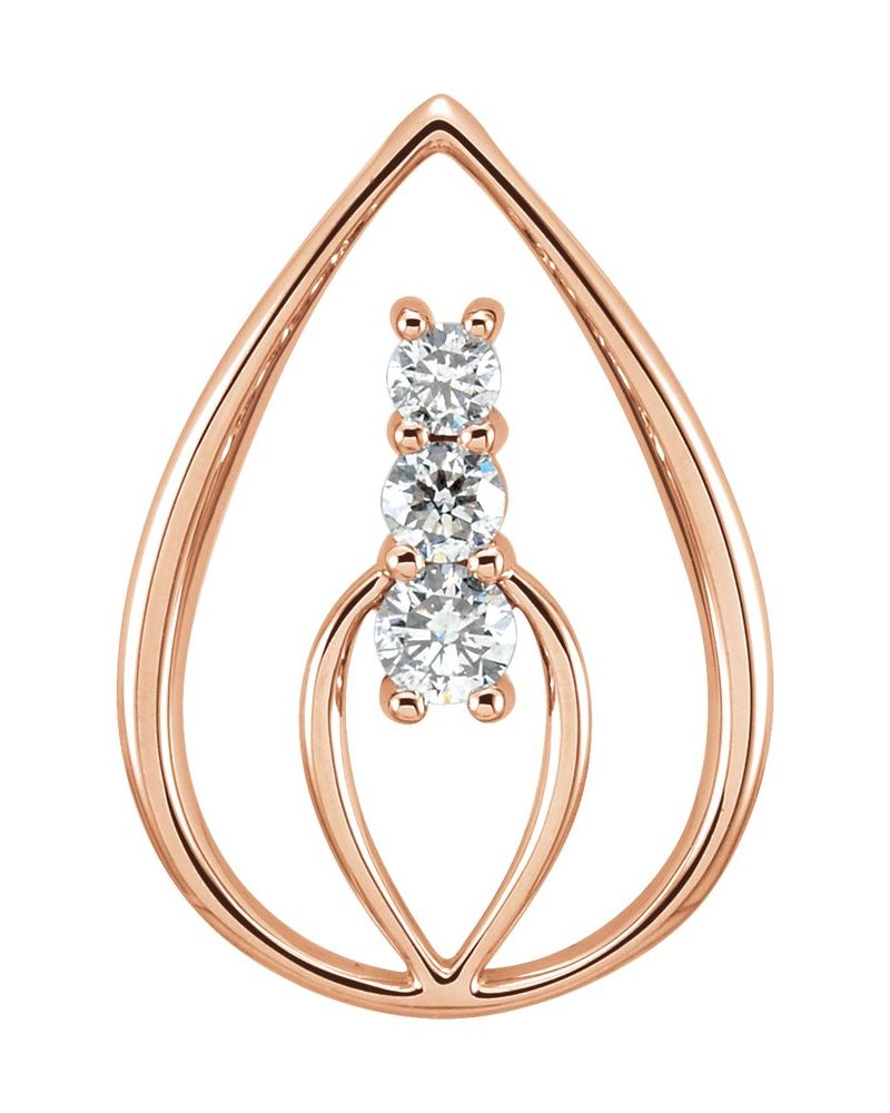 Pingente Três Pedras em Ouro 14k com Diamantes Naturais – Modelo 9