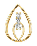 Pingente Três Pedras em Ouro 14k com Diamantes Naturais – Modelo 9