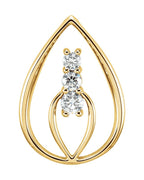 Pingente Três Pedras em Ouro 14k com Diamantes Naturais – Modelo 9