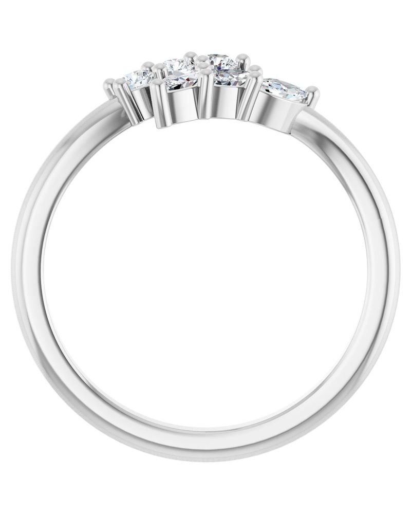 Anel Bypass Cravejado em Ouro 14k com Diamantes Naturais