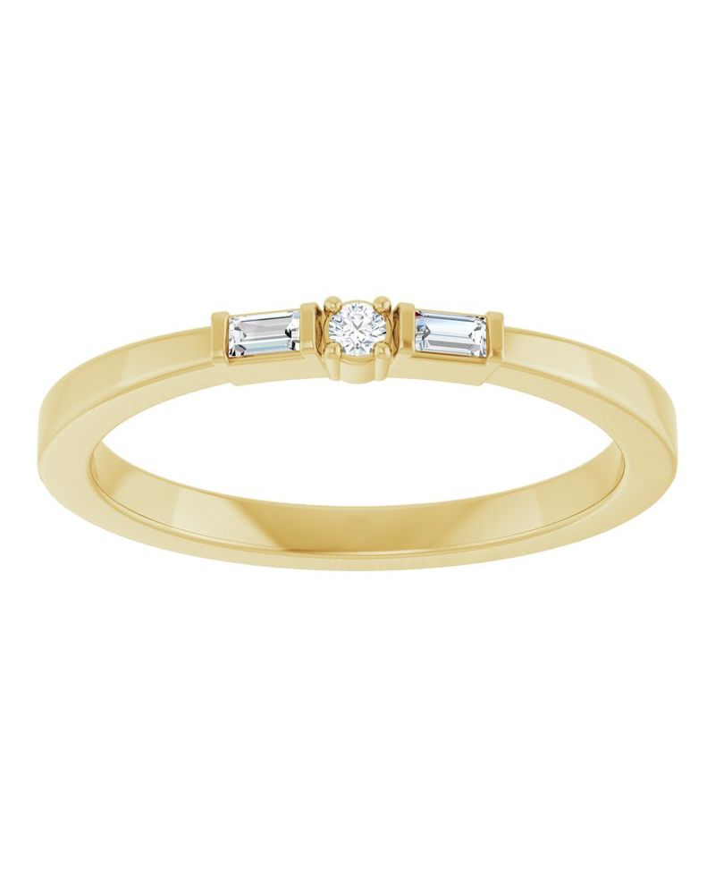 Anel Empilhável em Ouro 14k com Diamantes de Laboratório