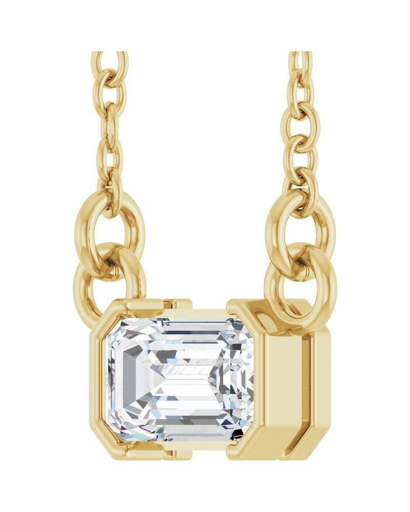 Colar Solitário em Ouro 14k com Diamantes de Laboratório – Modelo 9