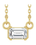 Colar Solitário em Ouro 14k com Diamantes de Laboratório – Modelo 9