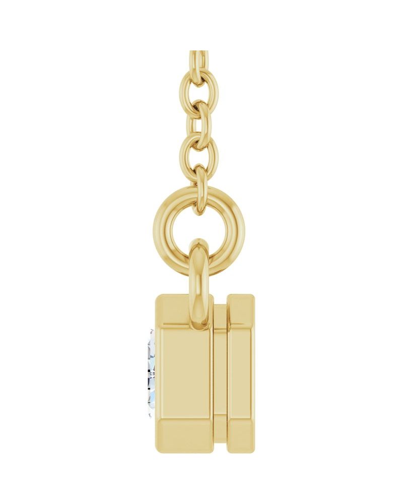 Colar Solitário em Ouro 14k com Diamantes de Laboratório – Modelo 9