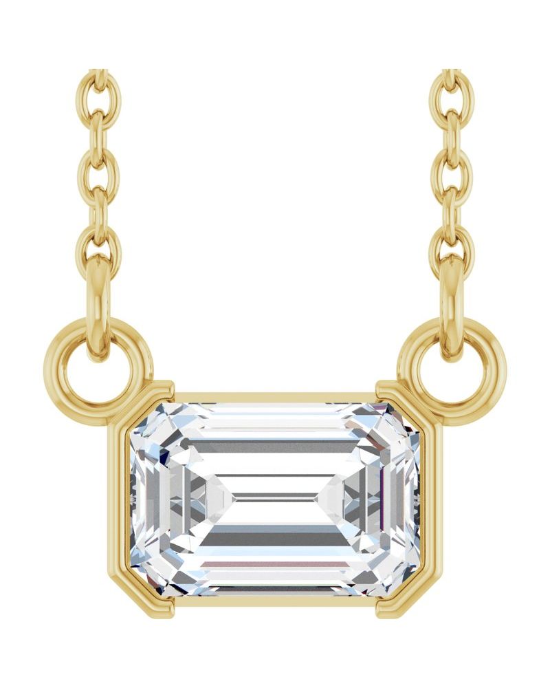 Colar Solitário em Ouro 14k com Diamantes de Laboratório – Modelo 9