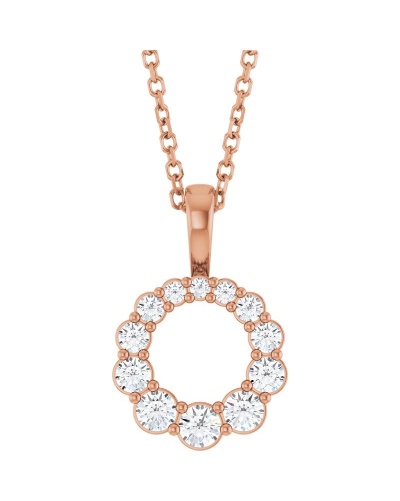 Colar Círculo Degradê em Ouro 14k com Diamantes de Laboratório