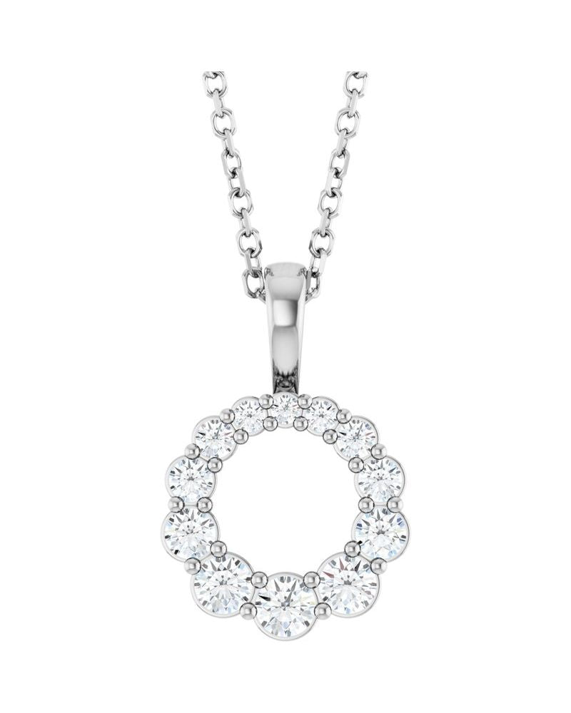 Colar Círculo Degradê em Ouro 14k com Diamantes de Laboratório