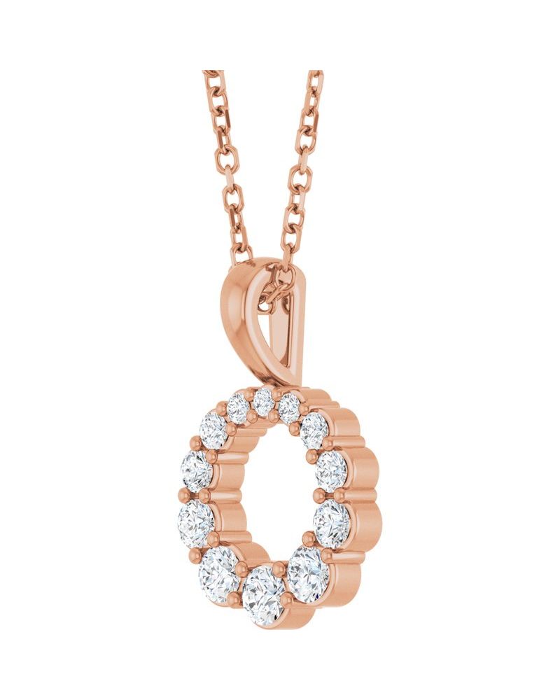 Colar Círculo Degradê em Ouro 14k com Diamantes de Laboratório