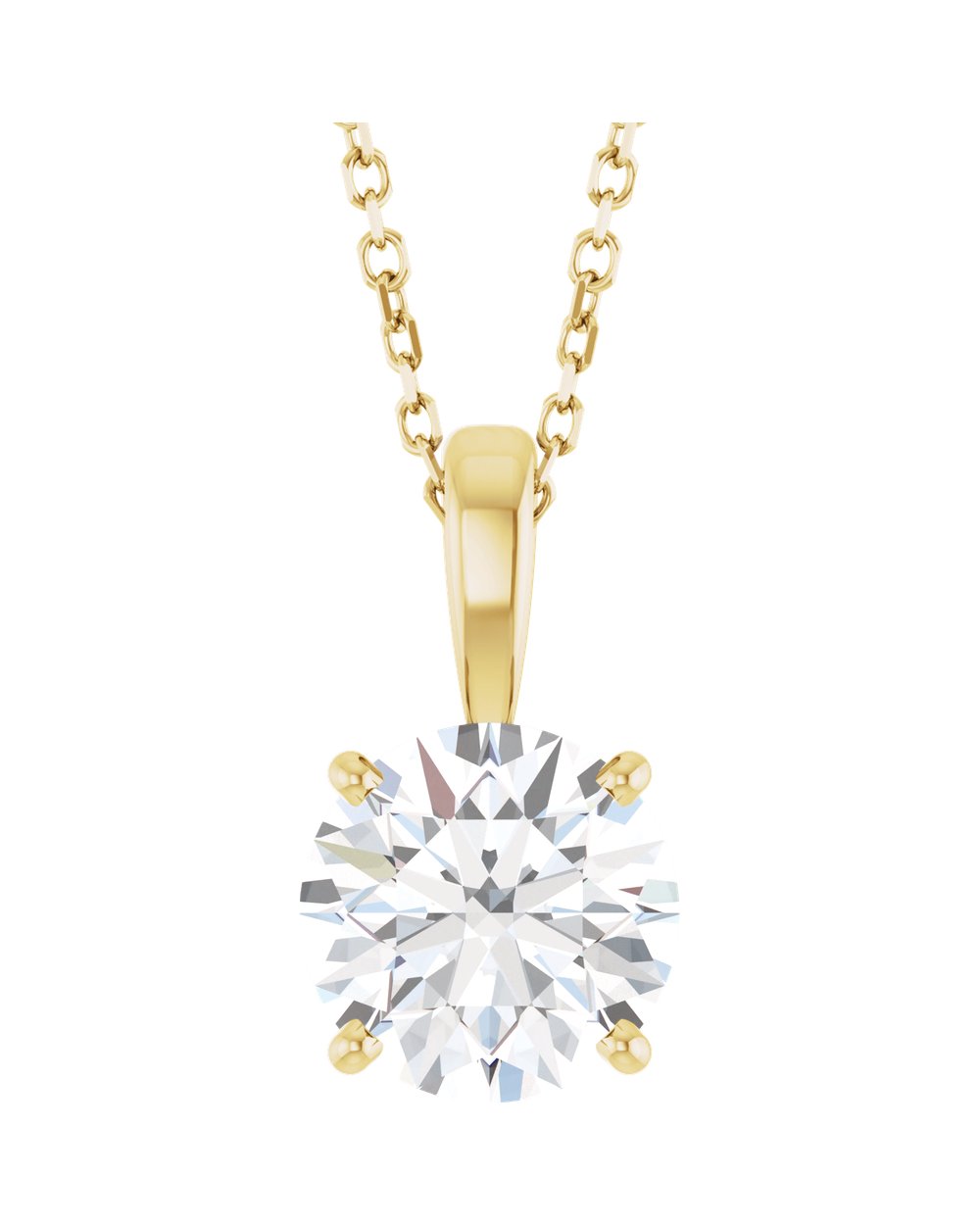 Colar Ponto de Luz em Ouro 14k com Diamante de Laboratório