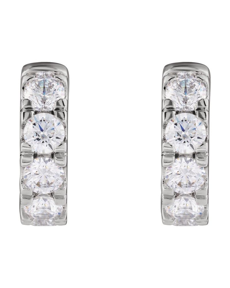 Brinco de Aro Cravejado com Dobradiça em Ouro 14k com Diamantes de Laboratório