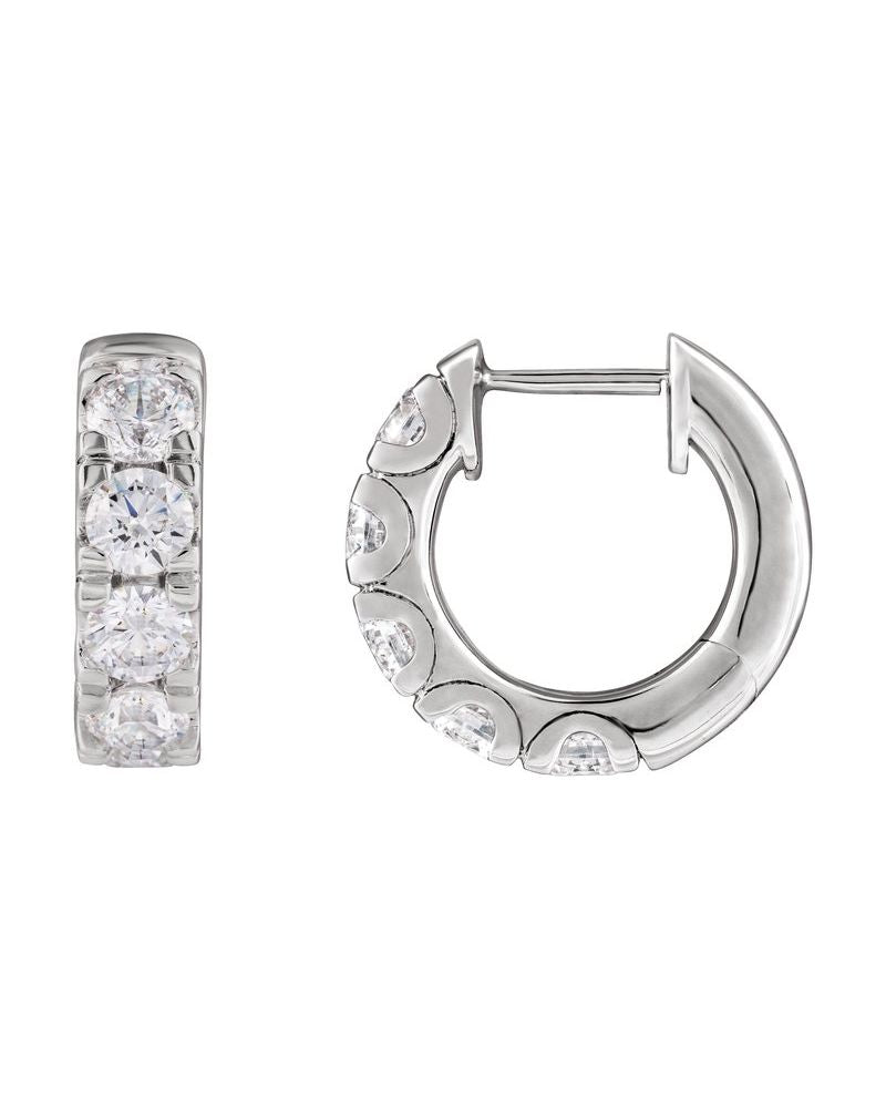 Brinco de Aro Cravejado com Dobradiça em Ouro 14k com Diamantes de Laboratório