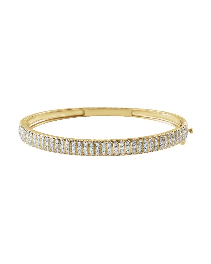 Bracelete Rígido Cravejado em Ouro 14k com Diamantes de Laboratório – Modelo 2