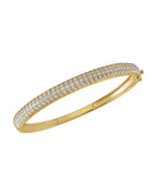 Bracelete Rígido Cravejado em Ouro 14k com Diamantes de Laboratório – Modelo 2