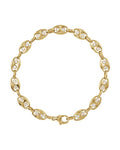 Pulseira Elos Navais Cravejada em Ouro 14k com Diamantes de Laboratório