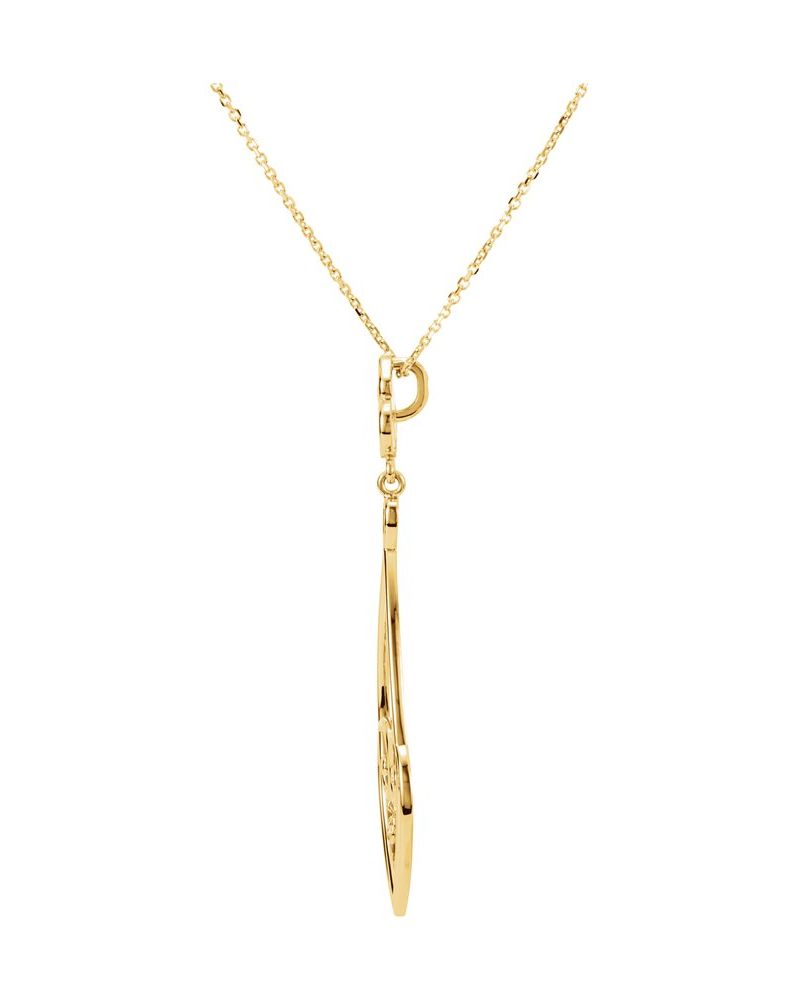 Colar Flor-de-lis em Ouro 14k com Diamantes Naturais – Modelo 4