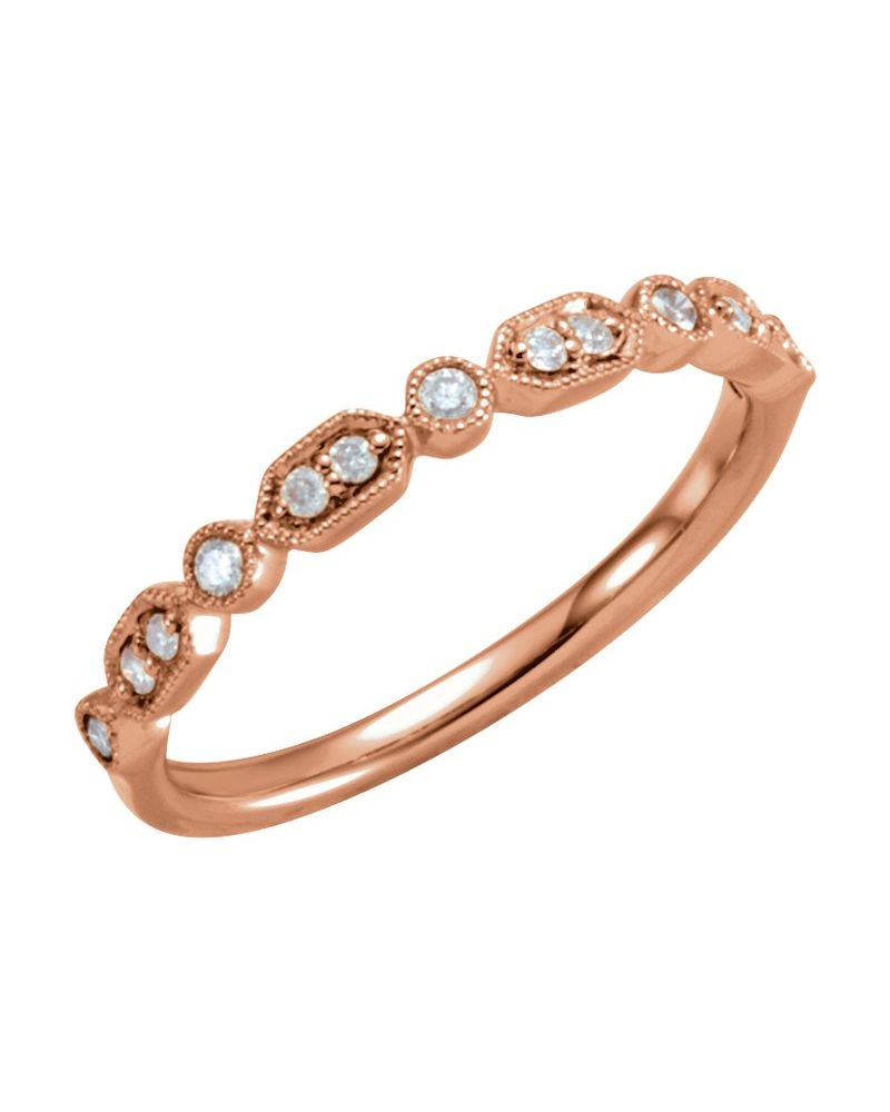 Anel Cravejado Empilhável em Ouro 14k com Diamantes Naturais – Modelo 10