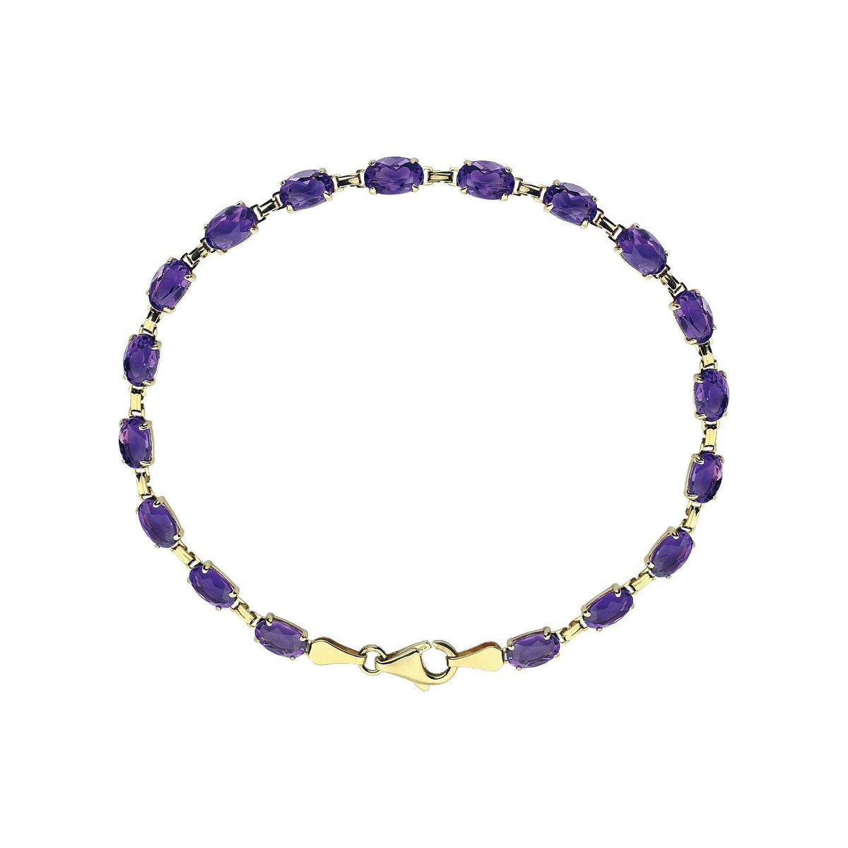 Pulseira riviera ametista – Ouro Amarelo 14k