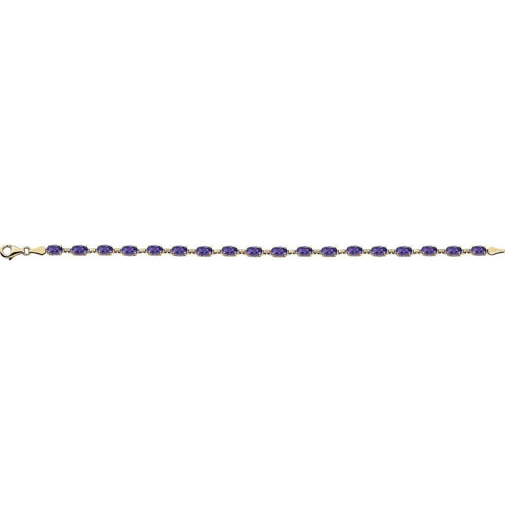 Pulseira riviera ametista – Ouro Amarelo 14k