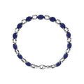 Pulseira riviera safira – Ouro Branco 14k