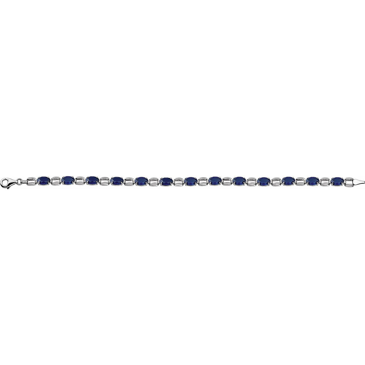 Pulseira riviera safira – Ouro Branco 14k