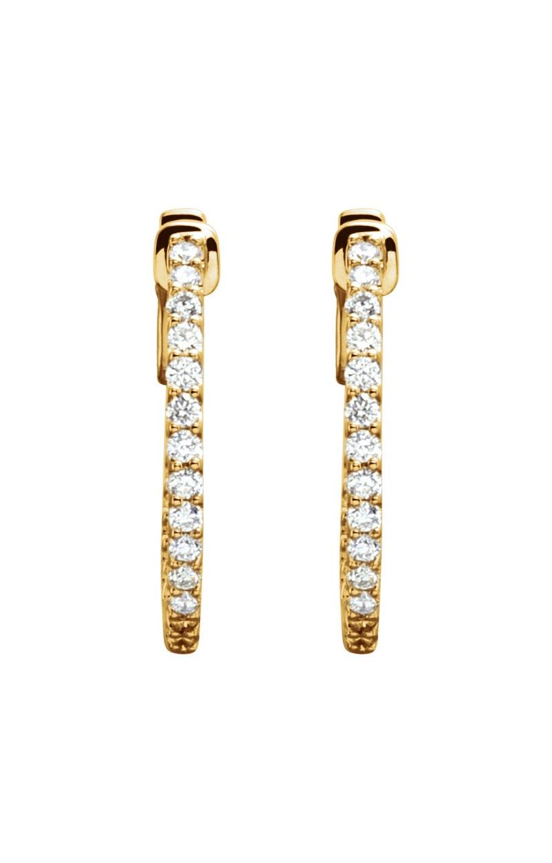Brinco de Aro em Ouro 14k com Diamantes de Laboratório – Cravação Interna e Externa