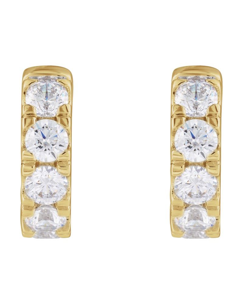 Brinco de Aro Cravejado com Dobradiça em Ouro 14k com Diamantes de Laboratório