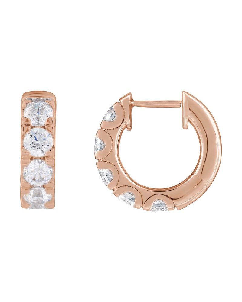Brinco de Aro Cravejado com Dobradiça em Ouro 14k com Diamantes de Laboratório