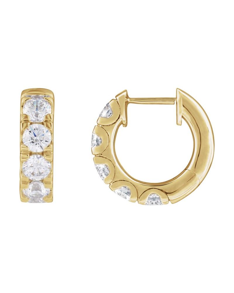 Brinco de Aro Cravejado com Dobradiça em Ouro 14k com Diamantes de Laboratório