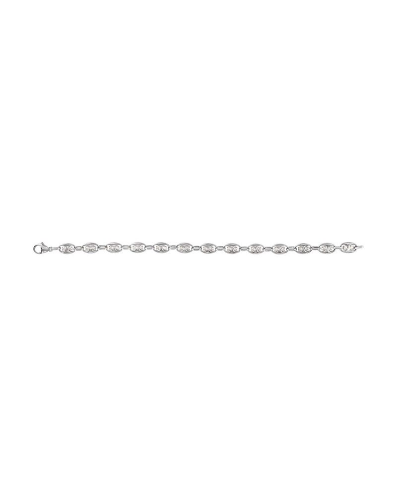 Pulseira Elos Navais Cravejada em Ouro 14k com Diamantes de Laboratório
