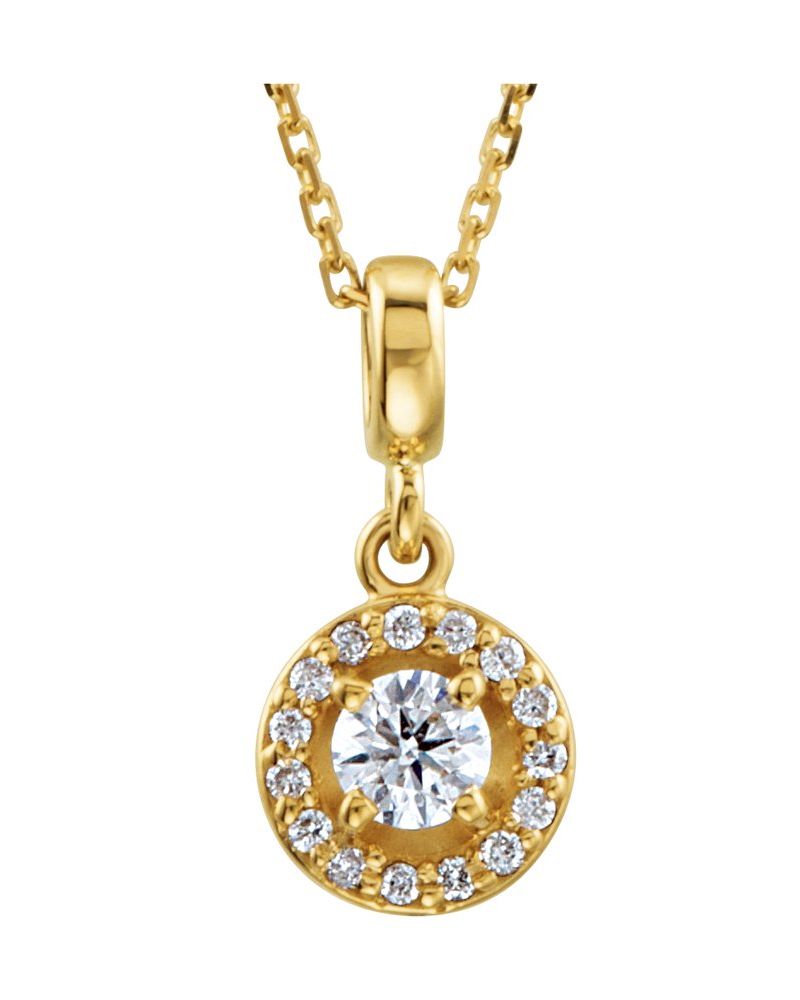 Colar Halo em Ouro 14k com Diamantes Naturais – Modelo 13