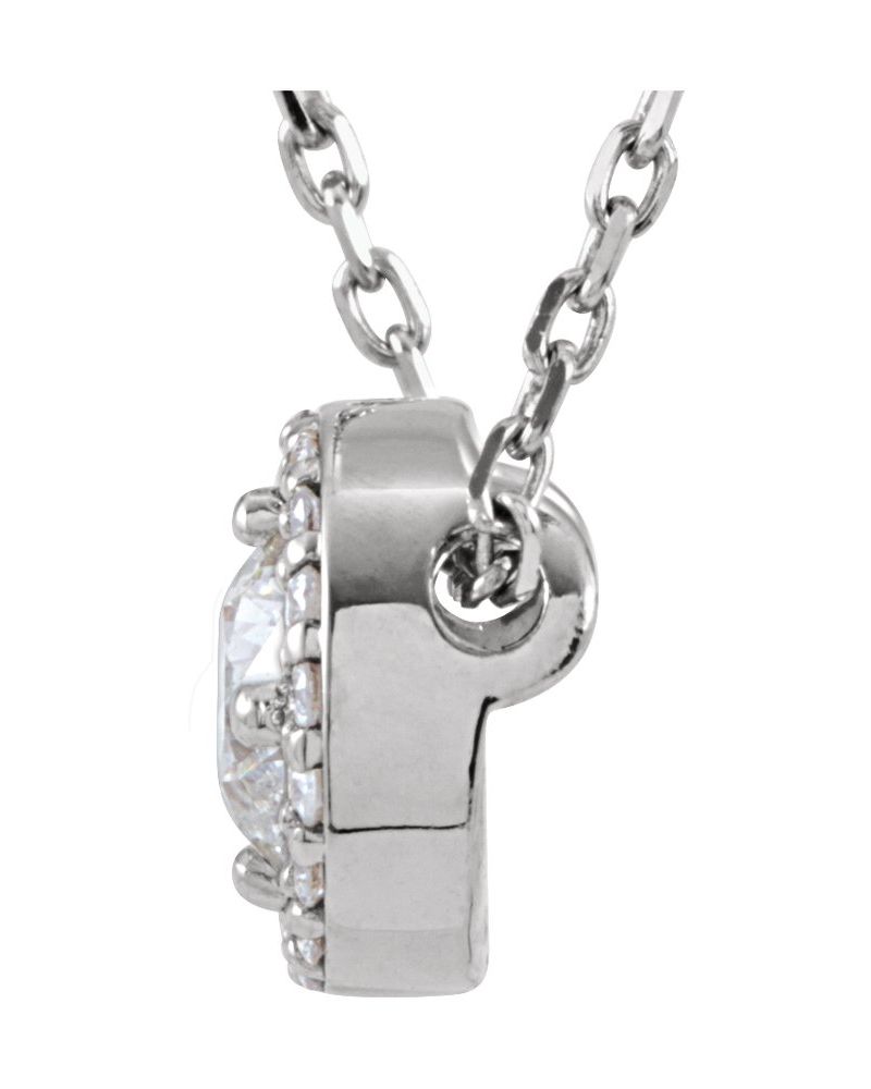 Colar Halo em Ouro 14k com Diamantes de Laboratório