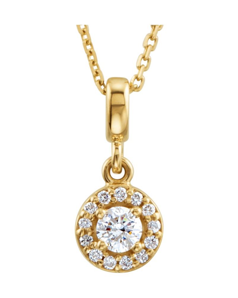 Colar Halo em Ouro 14k com Diamantes Naturais – Modelo 13