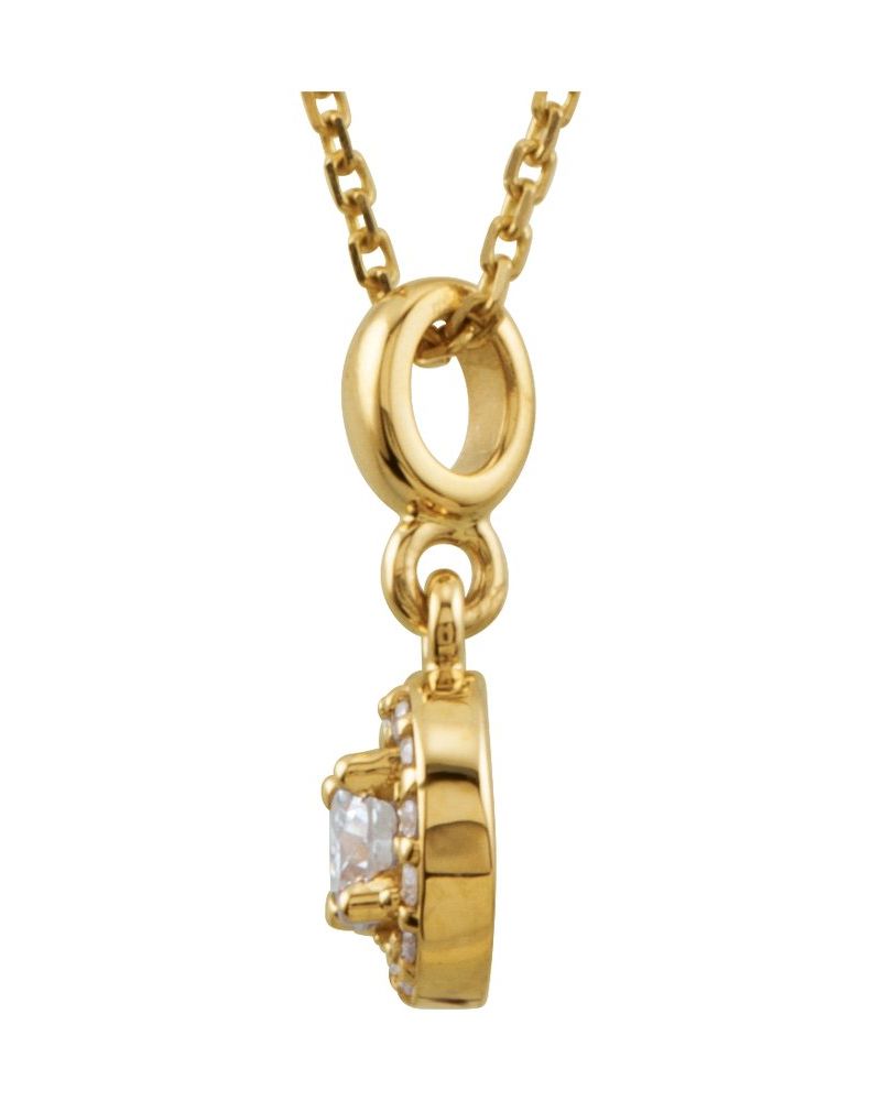 Colar Halo em Ouro 14k com Diamantes Naturais – Modelo 13
