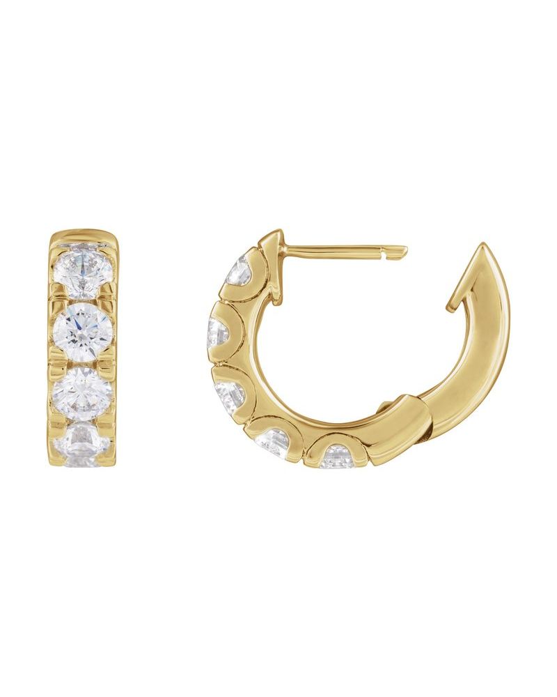 Brinco de Aro Cravejado com Dobradiça em Ouro 14k com Diamantes de Laboratório