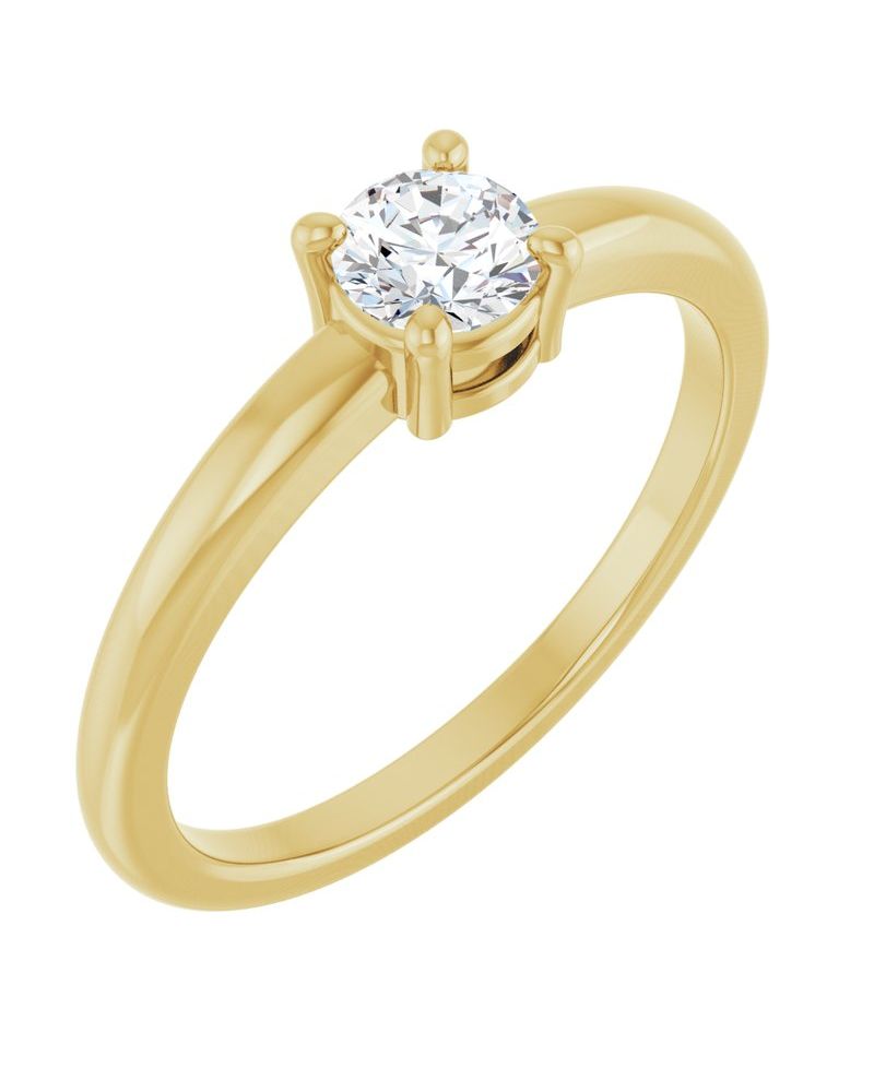 Anel Solitário em Ouro 14k com Diamantes Naturais – Modelo 8