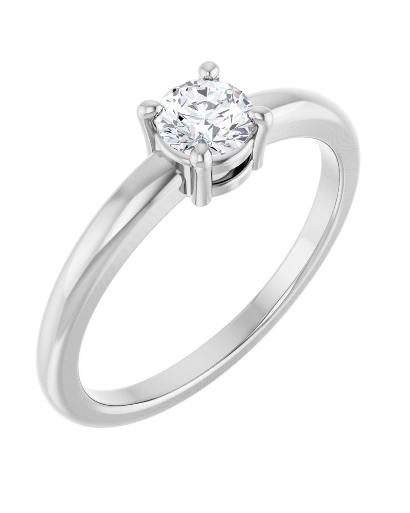 Anel Solitário em Ouro 14k com Diamantes Naturais – Modelo 8