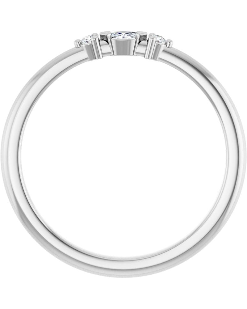 Anel Cravejado Empilhável em Ouro 14k com Diamantes de Laboratório