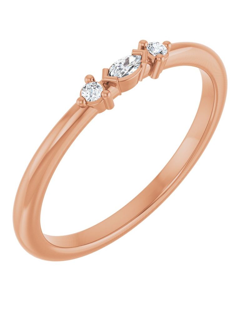 Anel Cravejado Empilhável em Ouro 14k com Diamantes de Laboratório