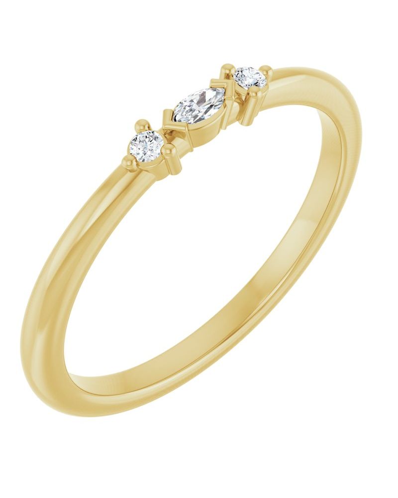 Anel Cravejado Empilhável em Ouro 14k com Diamantes Naturais