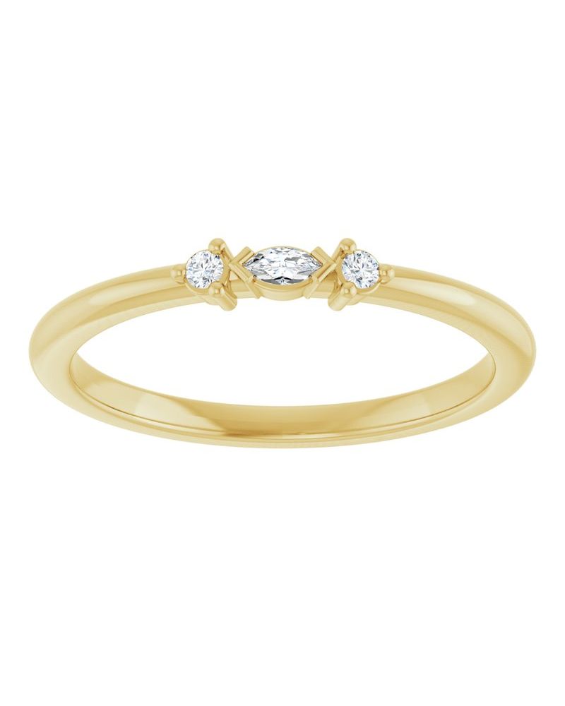 Anel Cravejado Empilhável em Ouro 14k com Diamantes Naturais