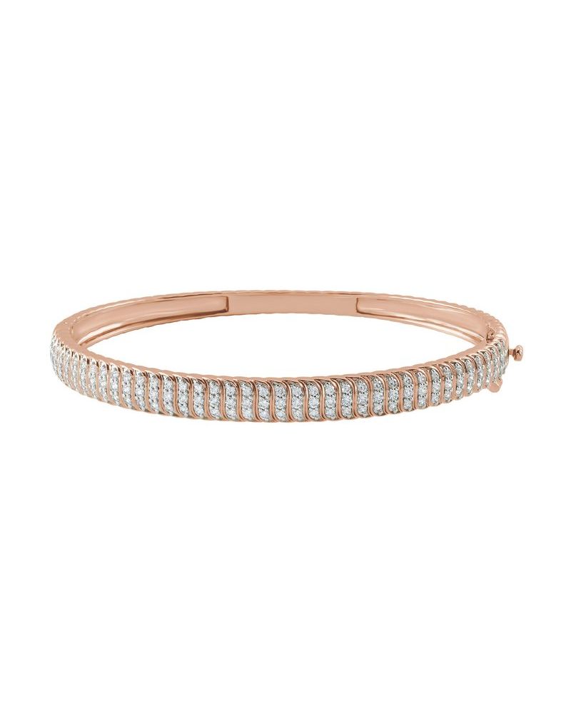 Bracelete Rígido Cravejado em Ouro 14k com Diamantes de Laboratório – Modelo 2