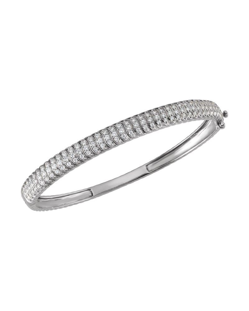 Bracelete Rígido Cravejado em Ouro 14k com Diamantes de Laboratório – Modelo 2