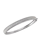 Bracelete Rígido Cravejado em Ouro 14k com Diamantes de Laboratório – Modelo 2