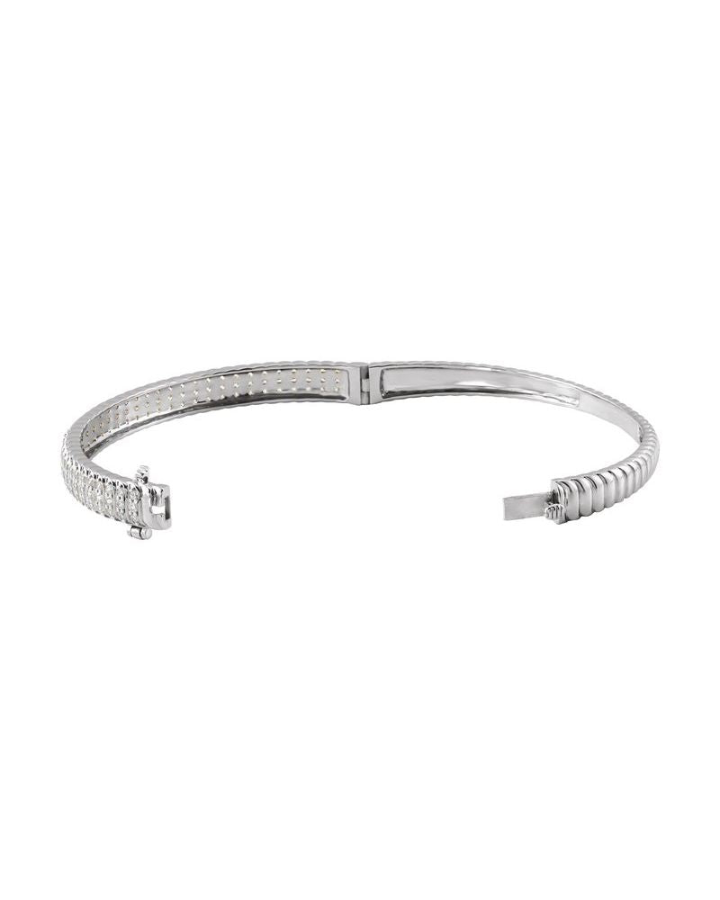 Bracelete Rígido Cravejado em Ouro 14k com Diamantes de Laboratório – Modelo 2