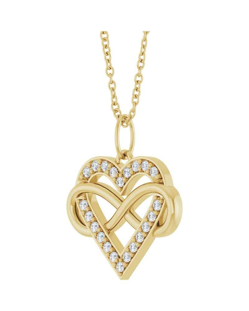 Colar Infinito Coração em Ouro 14k com Diamantes de Laboratório