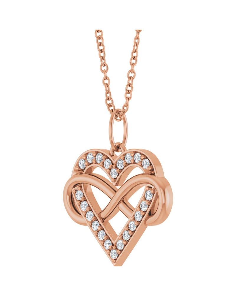 Colar Infinito Coração em Ouro 14k com Diamantes de Laboratório
