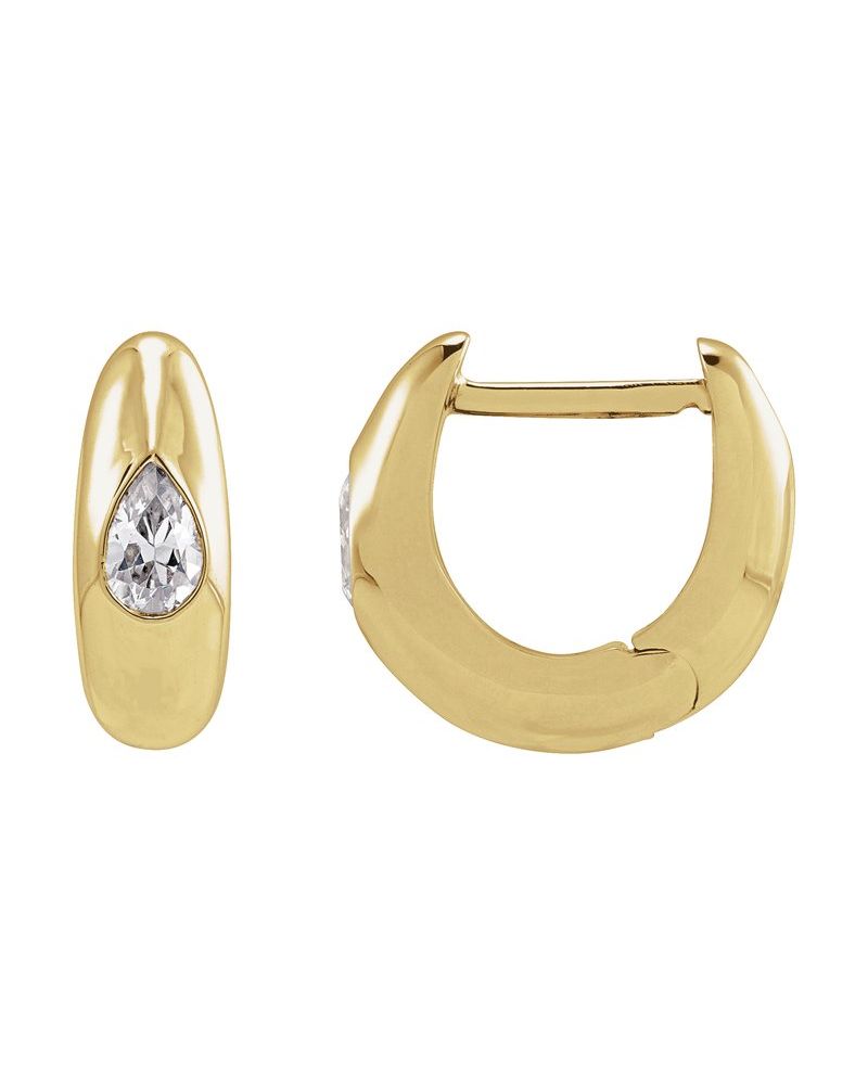 Brinco de Aro Cravejado em Ouro 14k com Diamantes de Laboratório – Modelo 4